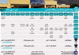 برنامه حضور پزشکان در درمانگاه تخصصی بیمارستان امام خمینی(ره) استهبان