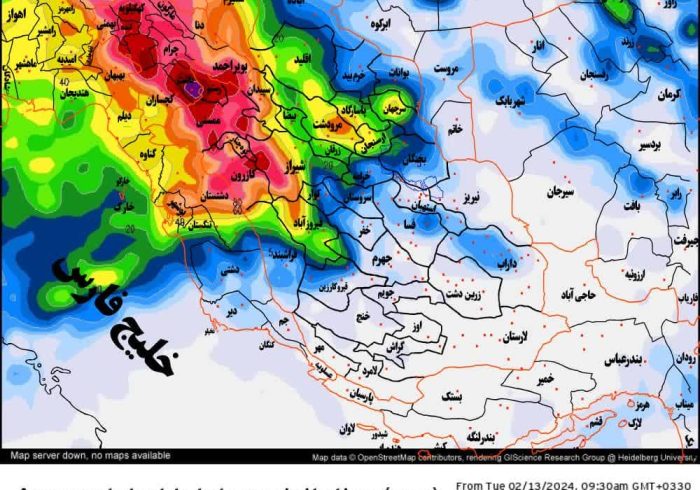 بررسی بارش موج پیش رو از شنبه 28 تا یکشنبه 29 بهمن 1402